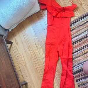Flying Tomato Red Flared Jumpsuit